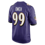 B.Ravens #99 Odafe Oweh Purple KLUNKIM Game Jersey