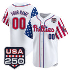 Custom Philadelphia Phillies America 250 Edition Vapor Premier Limited White KLUNKIM Stitched Jerseys-1