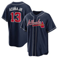 Atlanta Braves #13 Ronald Acuna Jr. Navy KLUNKIM Alternate Replica Player Name Jersey