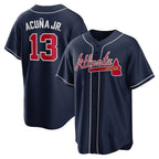 Atlanta Braves #13 Ronald Acuna Jr. Navy KLUNKIM Alternate Replica Player Name Jersey