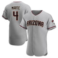 Arizona Diamondbacks #4 Ketel Marte Player Gray KLUNKIM Road Limited Elite Home Game Stitched Jerseys