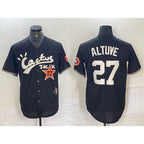 Houston Astros #27 Jose Altuve Black KLUNKIM Cactus Jack Cool Base Jersey