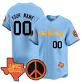 Custom Houston Astros  Love Street & Peace Sign Patch Vapor Premier Limited Jersey V2 - Blue KLUNKIM
