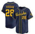 Milwaukee Brewers #28 Andrew Vaughn Navy KLUNKIM Alternate Limited Stitched Jersey