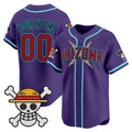 Custom Arizona Diamondbacks x One Piece Purple KLUNKIM Vapor Premier Limited Jersey - Stitched