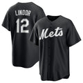 New York Mets #12 Francisco Lindor Black KLUNKIM Lights Out Limited Stitched Jersey