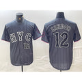 New York Mets #12 Francisco Lindor Number Grey KLUNKIM 2024 City Connect Cool Base Stitched Jersey 2