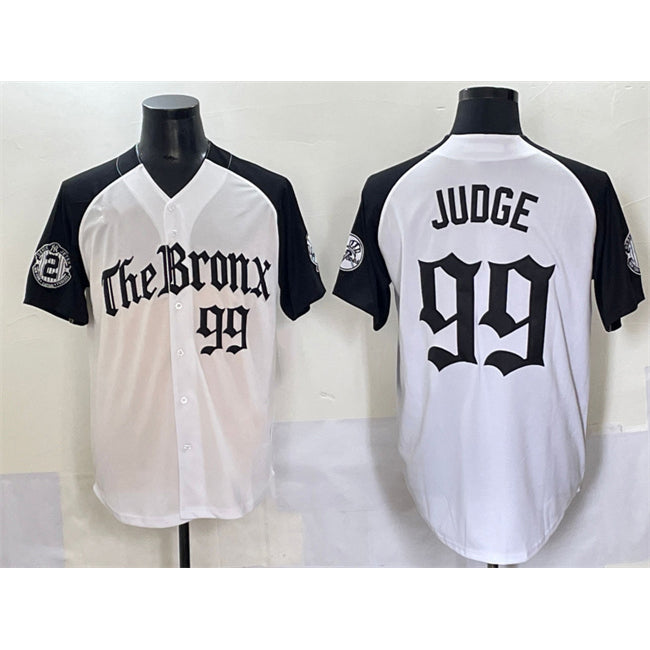 New York Yankees #99 Aaron Judge White Black KLUNKIM 'Gothic Legacy Edition' Vapor Premier Limited Stitched Jersey