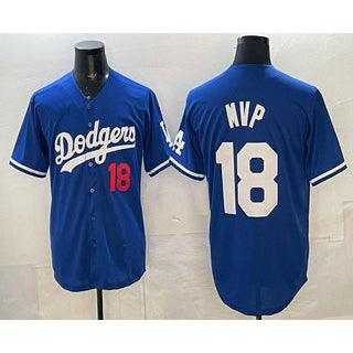Los Angeles Dodgers #18 Yoshinobu Yamamoto MVP Blue KLUNKIM Limited Stitched Jersey