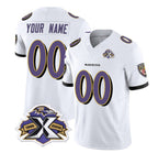 Custom B.Ravens Active Player White KLUNKIM 2023 F.U.S.E With Patch Throwback Vapor Limited Stitched Jersey