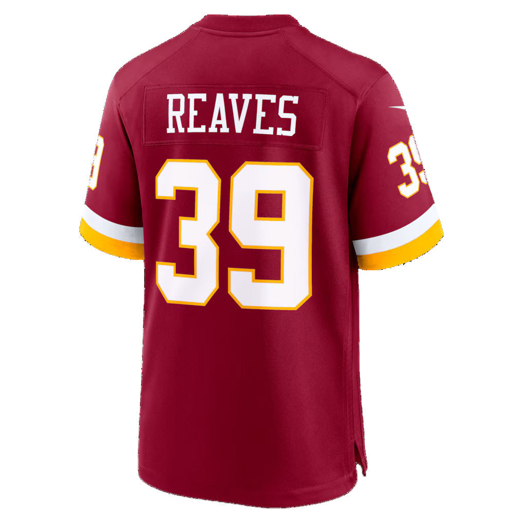 W.Commanders #39 Jeremy Reaves Burgundy KLUNKIM Game Jersey