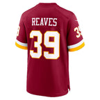 W.Commanders #39 Jeremy Reaves Burgundy KLUNKIM Game Jersey