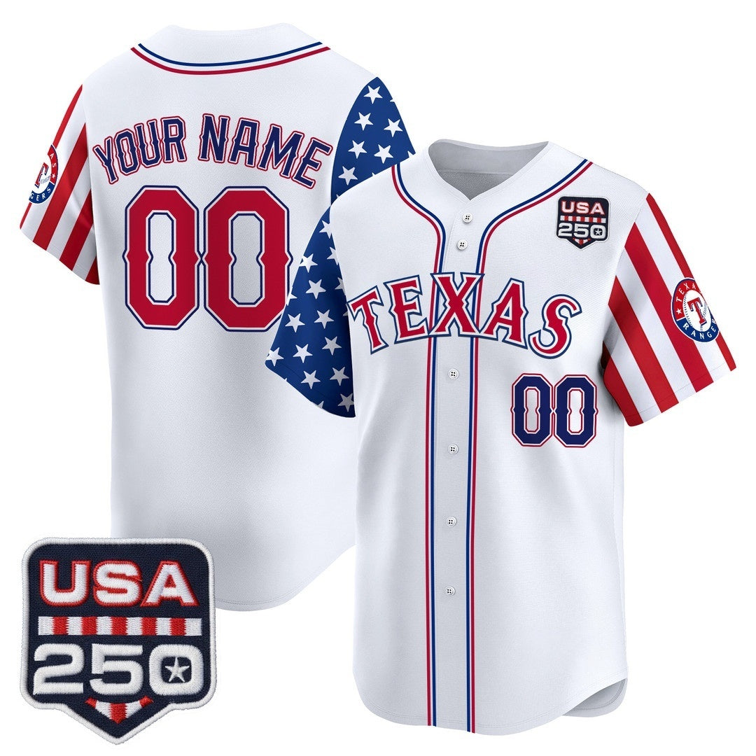 Custom Texas Rangers America 250 Edition Vapor Premier Limited White KLUNKIM Stitched Jerseys