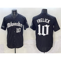 Milwaukee Brewers #10 Sal Frelick Black KLUNKIM 'Gothic 414 Shadows Edition' Vapor Premier Limited Stitched Jersey