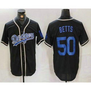 Los Angeles Dodgers #50 Mookie Betts Black KLUNKIM Cool Base With Patch Stitched Jersey