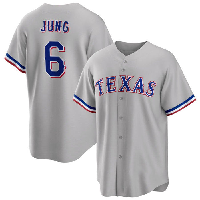 Texas Rangers #6 Josh Jung Gray KLUNKIM Cool Base Stitched Jersey