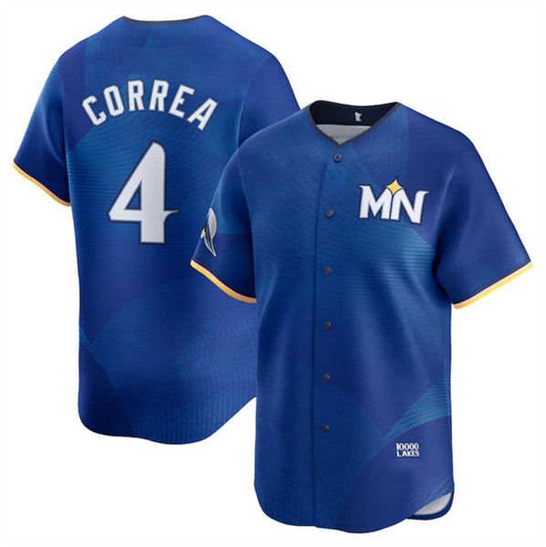 Minnesota Twins #4 Carlos Correa Royal KLUNKIM 2024 City Connect Limited Stitched Jersey
