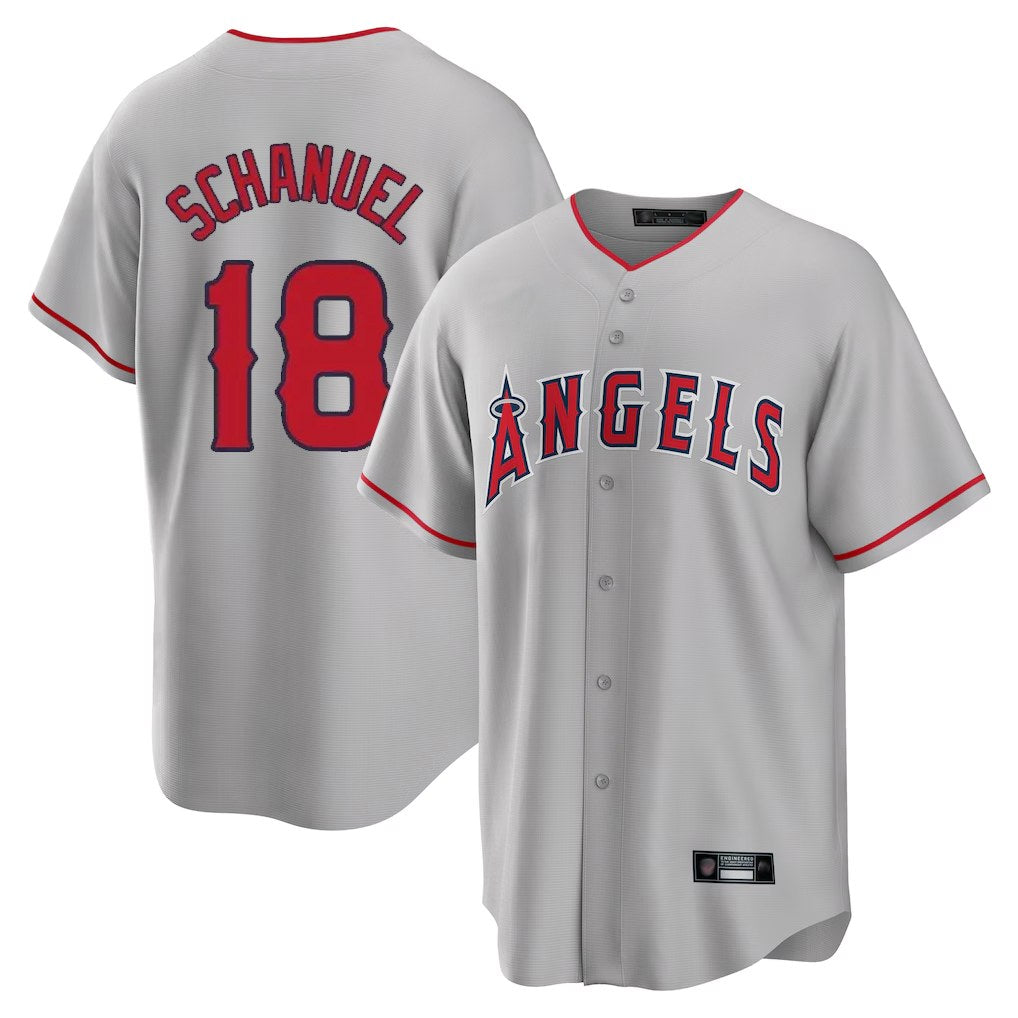 Los Angeles Angels #18 Nolan Schanuel Player Gray KLUNKIM Home Game Stitched Jerseys