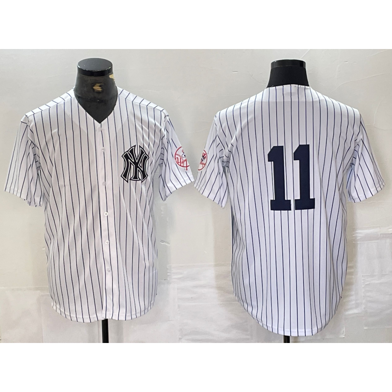 New York Yankees #11 Anthony Volpe White KLUNKIM With Patch 2024 Cool Base Stitched Jersey