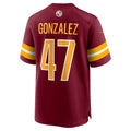 W.Commanders #47 Zane Gonzalez Burgundy KLUNKIM Game Jersey