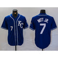 Kansas City Royals #7 Bobby Witt Jr Number Royal KLUNKIM Cool Base Stitched Jersey