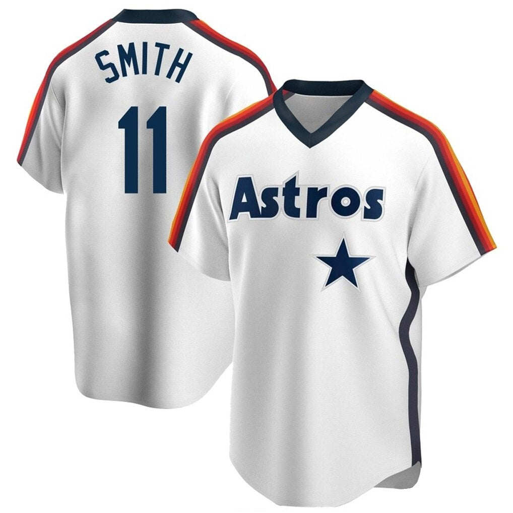Houston Astros #11 Cam Smith Player White KLUNKIM Cooperstown Collection T-shirt Stitched Jerseys
