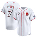 Cincinnati Reds #7 Spencer Steer White KLUNKIM 2025 Speedway Classic Home Limited Stitched Jersey