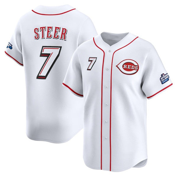 Cincinnati Reds #7 Spencer Steer White KLUNKIM 2025 Speedway Classic Home Limited Stitched Jersey