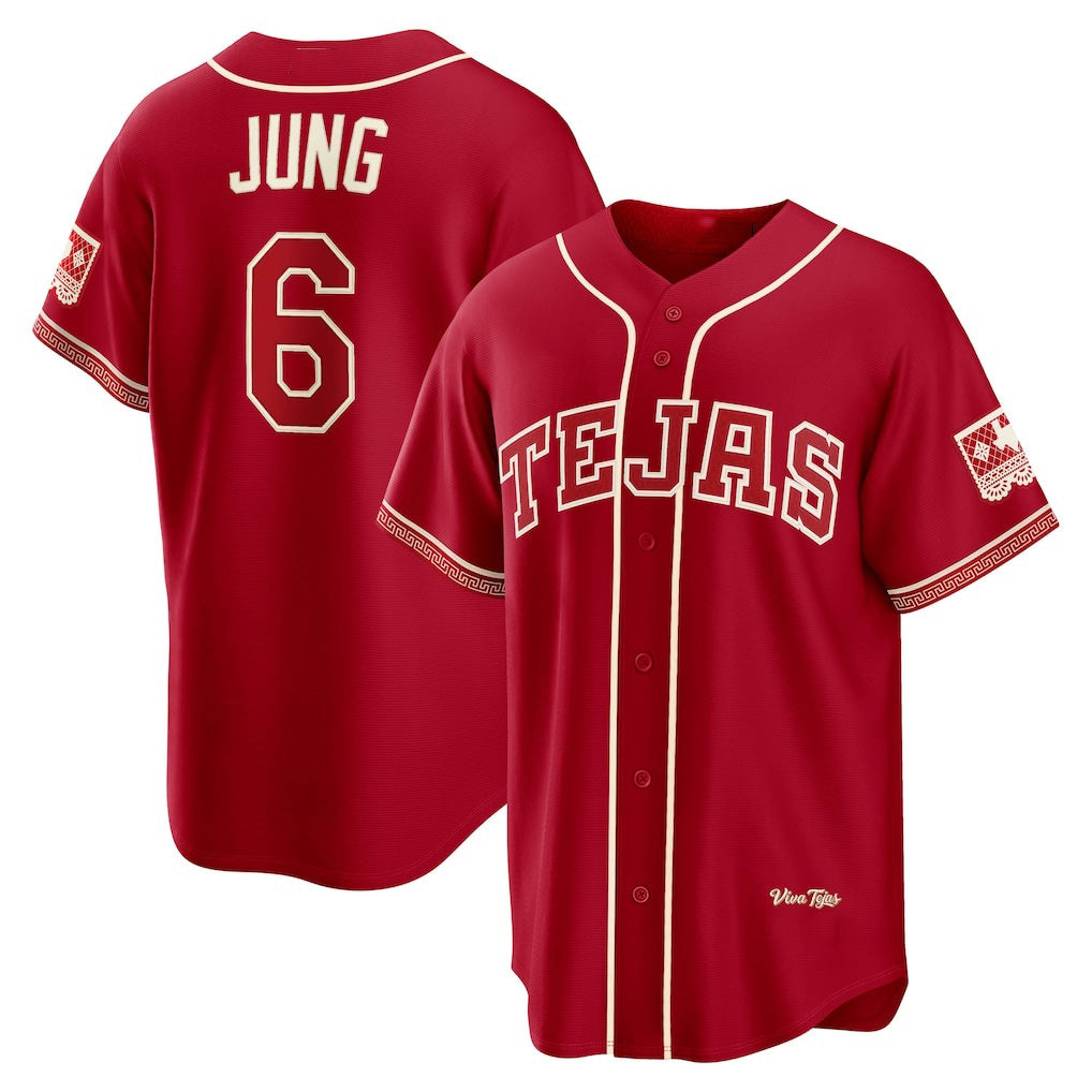 Texas Rangers #6 Josh Jung Red KLUNKIM 2026 City Connect Stadium Jersey