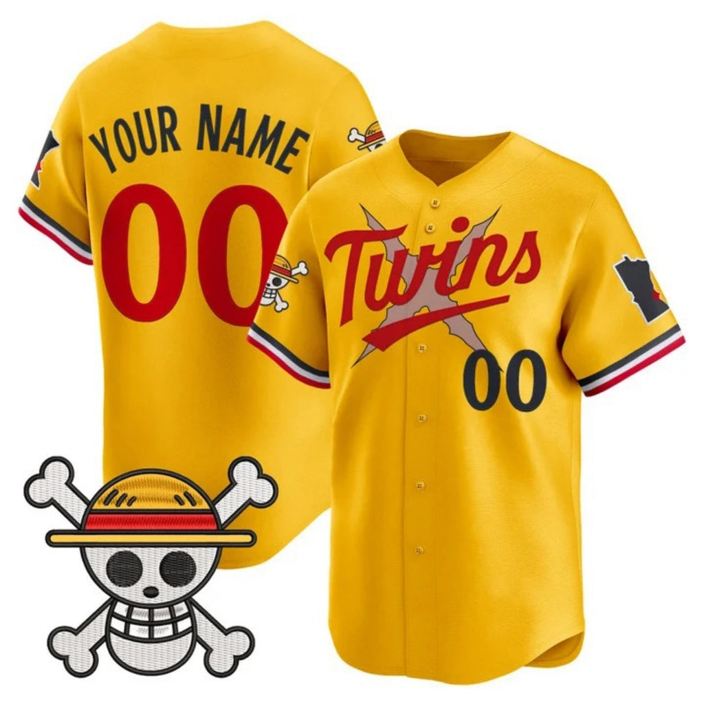 Custom Minnesota Twins x One Piece Gold KLUNKIM Vapor Premier Limited Jersey - Stitched