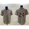 Detroit Tigers #24 Miguel Cabrera Gray KLUNKIM Cool Base Stitched Jersey