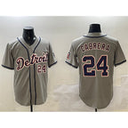 Detroit Tigers #24 Miguel Cabrera Gray KLUNKIM Cool Base Stitched Jersey