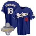 Los Angeles Dodgers #18 Yoshinobu Yamamoto Royal KLUNKIM 2026 Alternate Gold Collection Stadium Stitched Jersey