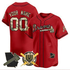 Custom Atlanta Braves Armed Forces Day Vapor Premier Limited Jersey ¨CRed KLUNKIM