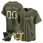 Custom Atlanta Braves Armed Forces Day Vapor Premier Limited Jersey ¨CGreen KLUNKIM