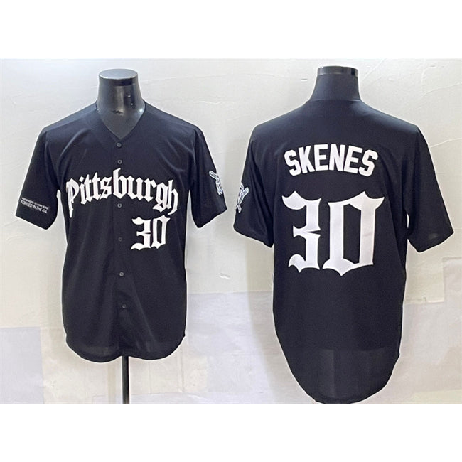 Pittsburgh Pirates #30 Paul Skenes Black KLUNKIM 'Gothic Steel City Edition' Vapor Limited Stitched Jersey