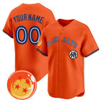 Custom Toronto Blue Jays x Dragon Ball Orange KLUNKIM Vapor Premier Limited Jersey - All Stitched