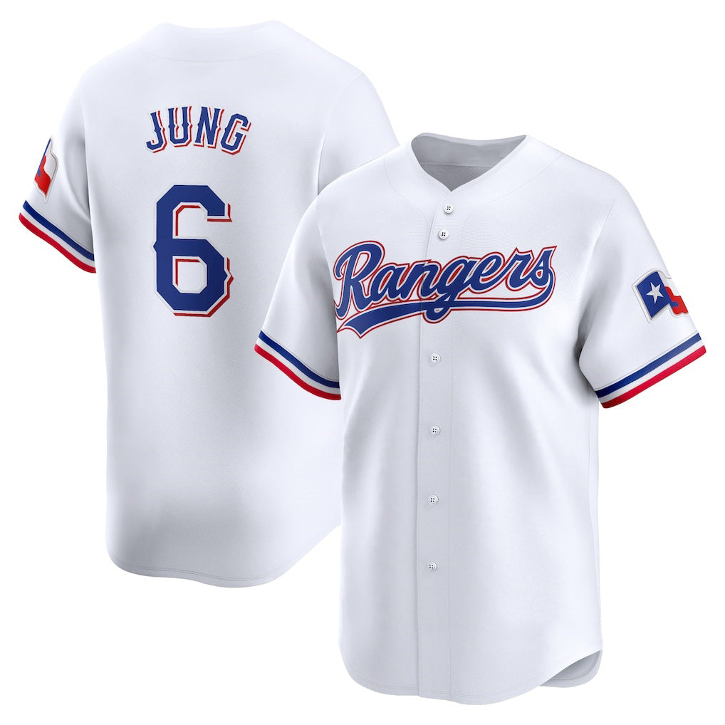 Texas Rangers #6 Josh Jung White KLUNKIM Home Limited Player Jersey