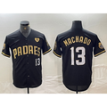 San Diego Padres #13 Manny Machado Black Gold KLUNKIM With Patch Cool Base Stitched Jersey