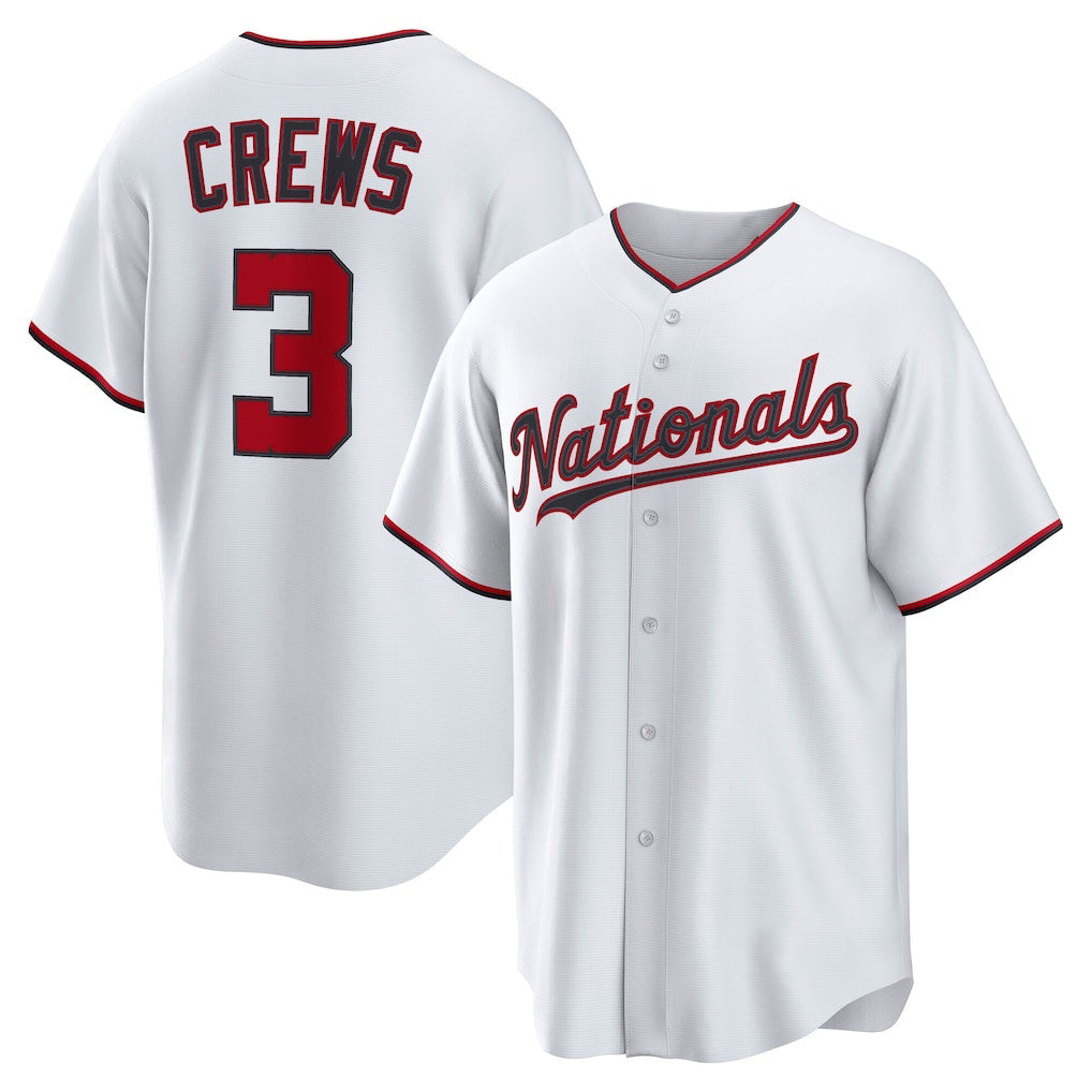 Washington Nationals #3 Dylan Crews White KLUNKIM Home Replica Jersey