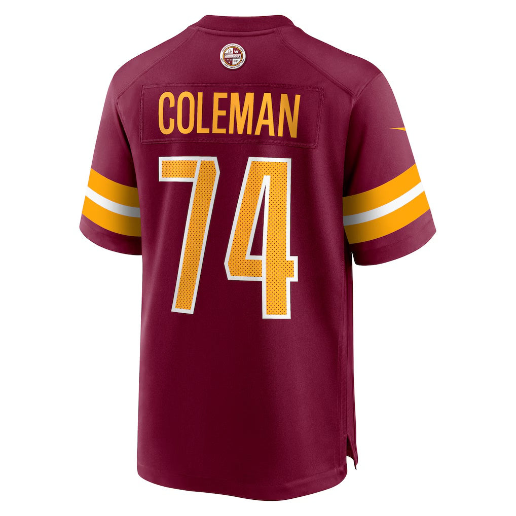 W.Commanders #74 Brandon Coleman Burgundy KLUNKIM Game Jersey