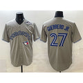 Toronto Blue Jays #27 Vladimir Guerrero Jr. Gray KLUNKIM 2025 World Series Cool Base Stitched Jersey