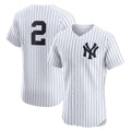 New York Yankees #2 Derek Jeter White KLUNKIM Home Elite Player Jersey
