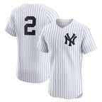 New York Yankees #2 Derek Jeter White KLUNKIM Home Elite Player Jersey