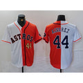 Houston Astros #44 Yordan Alvarez Number White Orange KLUNKIM Split Stitched Jersey