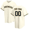 Custom Milwaukee Brewers Cream KLUNKIM Home Replica Jersey