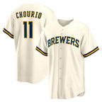 Milwaukee Brewers #11 Jackson Chourio Cream KLUNKIM Home Replica Jersey