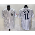 New York Yankees #11 Anthony Volpe Name White KLUNKIM With Patch 2024 Cool Base Stitched Jersey