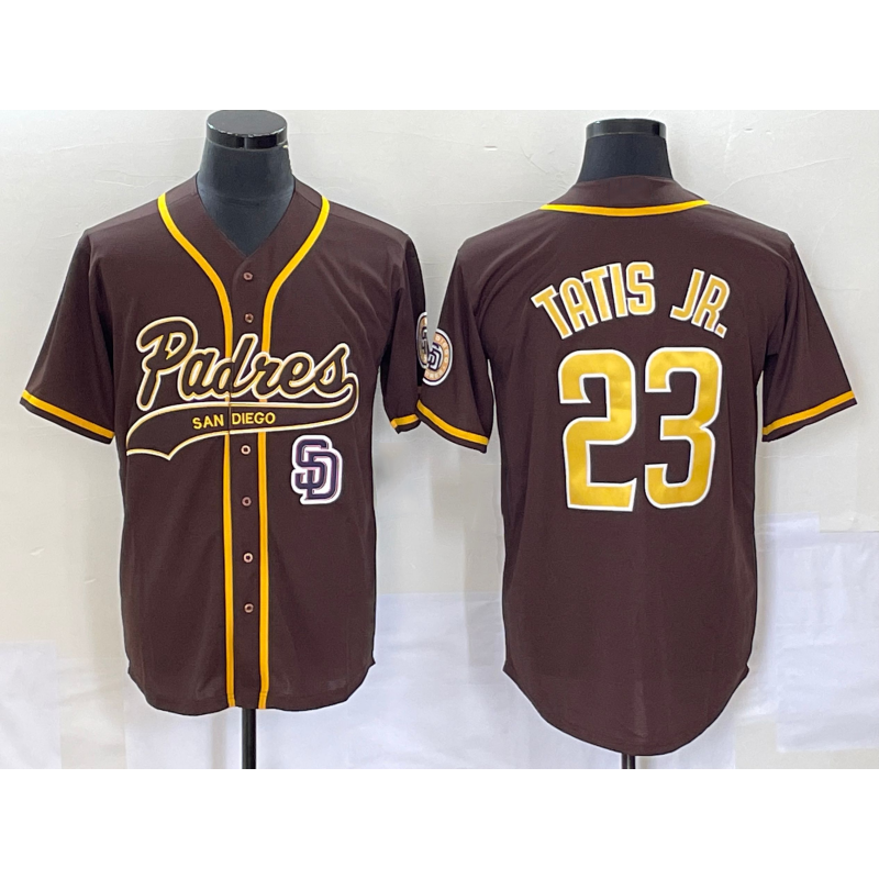 San Diego Padres #23 Fernando Tatis Jr Brown KLUNKIM NEW 2023 Cool Base Stitched Jersey 2