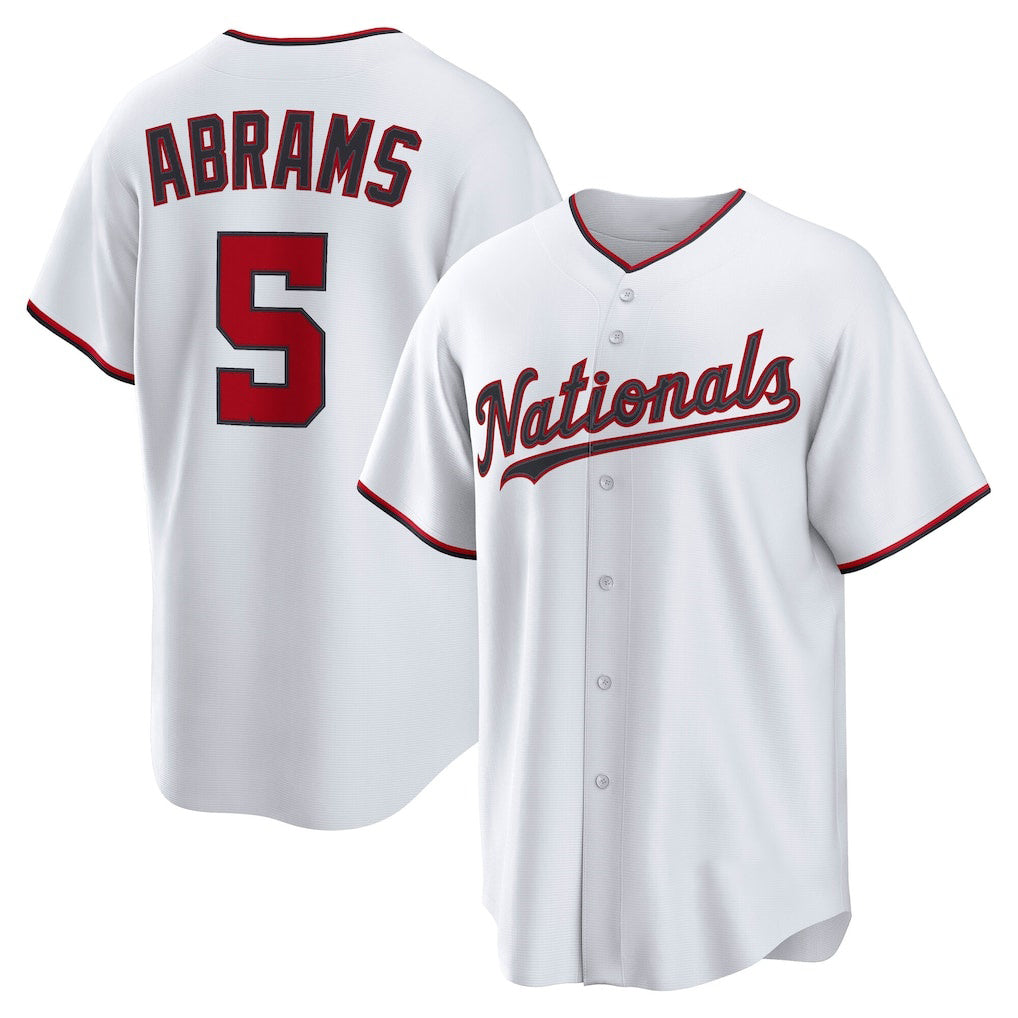 Washington Nationals #5 CJ Abrams White KLUNKIM Home Replica Jersey